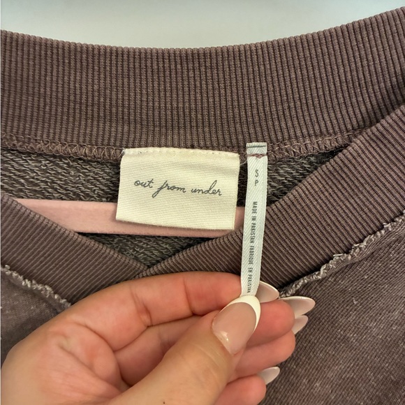 Urban Outfitters Mauve Cropped Ribneck Sweatshirt - Picture 2 of 3